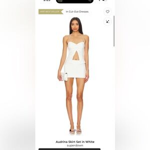 Superdown White 2 piece Audrina summer skirt set size small